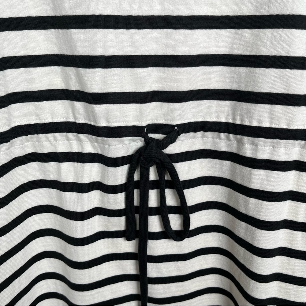 J.Crew Tie-back Short Sleeve T Shirt mini dress in stripe Ivory Size XL - Picture 10 of 11